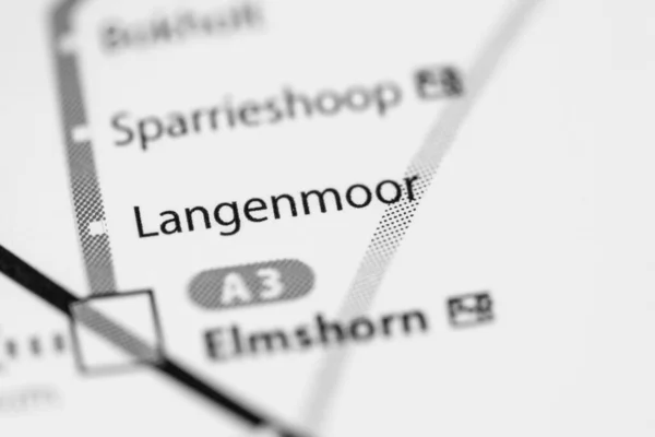 ランゲンムーア駅 ハンブルク地下鉄地図 — ストック写真