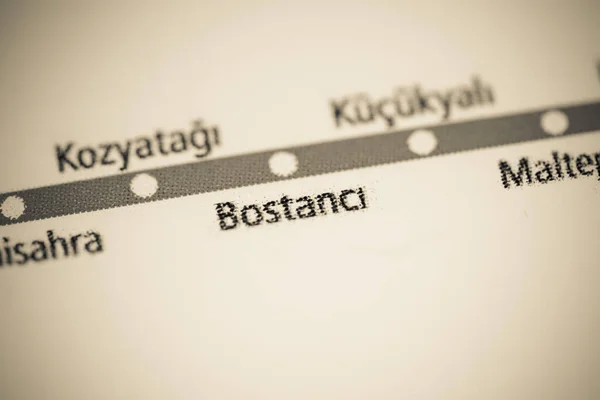 Gare Bostanci Carte Métro Istanbul — Photo