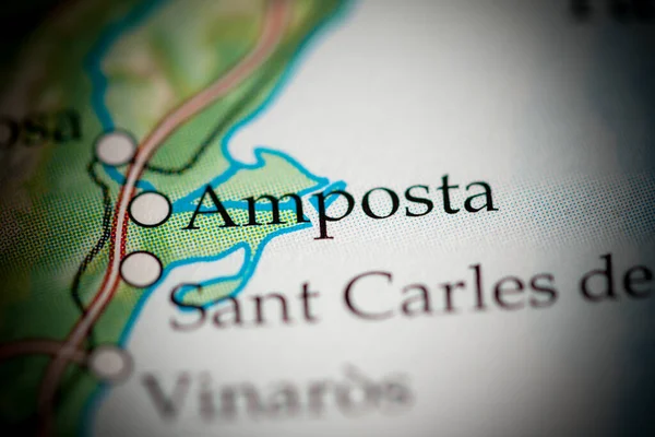 Amposta. Spain map close up view
