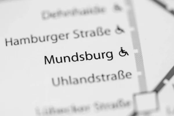 Stanice Mundsburg Mapa Metra Hamburk — Stock fotografie