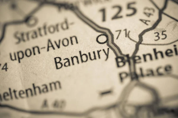 Banbury Großbritannien Auf Einer Geografischen Karte — Stockfoto