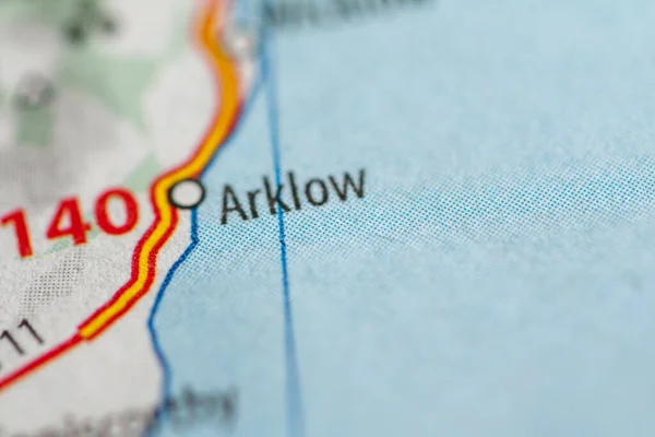 Arklow. Ireland map close up view