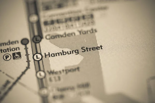 Estación Hamburg Street Mapa Del Metro Baltimore —  Fotos de Stock