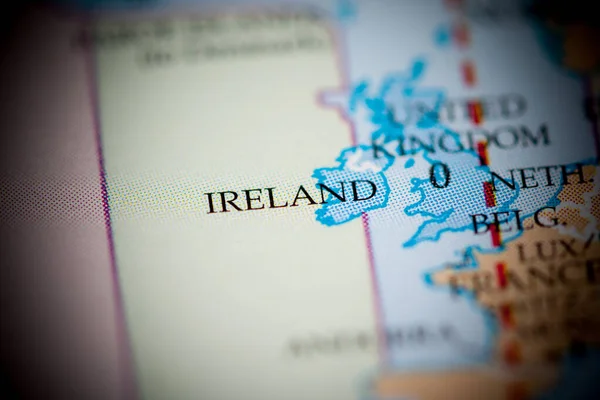 Irlanda Mapa Vista Perto — Fotografia de Stock