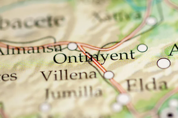 Ontinyent. Spain map close up view