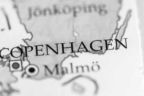 デンマークのコペンハーゲン地図上で — ストック写真