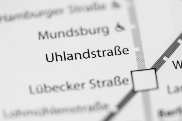 Uhlandstrasse车站汉堡地铁地图 — 图库照片