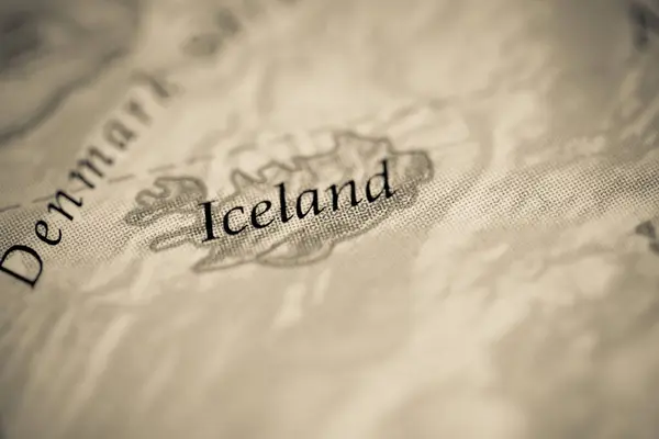 Islandia Vista Del Mapa Cerca — Foto de Stock