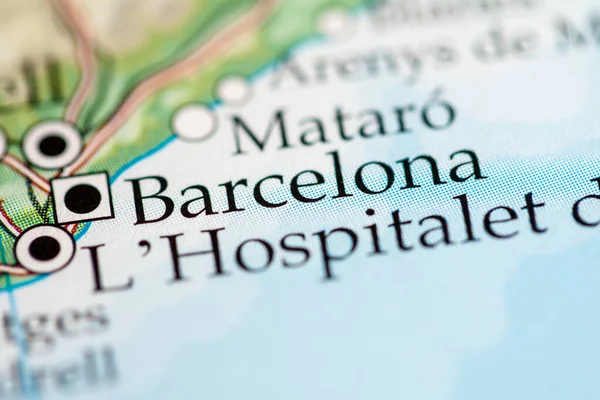Barcelona España Mapa Vista Cerca — Foto de Stock