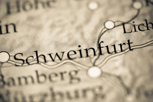 Schweinfurt Alemania Mapa Geográfico — Foto de Stock