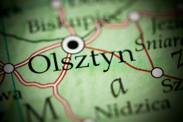 Olsztyn. Poland on a geography map
