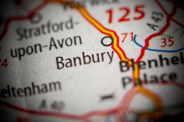 Banbury Ηνωμένο Βασίλειο Στο Χάρτη — Φωτογραφία Αρχείου