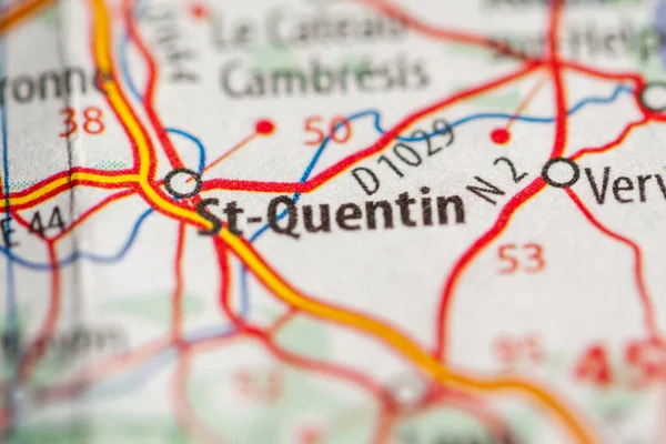 Сент Квентин Франция Географической Карте — стоковое фото