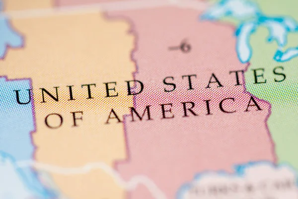 Stany Zjednoczone Ameryki Tle Mapy Geograficznej Zbliżenie — Zdjęcie stockowe