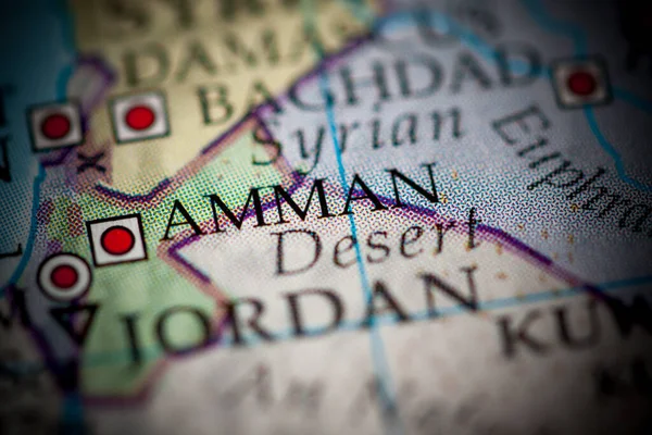 Ammán Jordania Mapa Geográfico — Foto de Stock