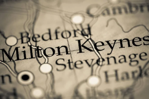 Milton Keynes Αγγλία Ηνωμένο Βασίλειο Γεωγραφικό Χάρτη — Φωτογραφία Αρχείου