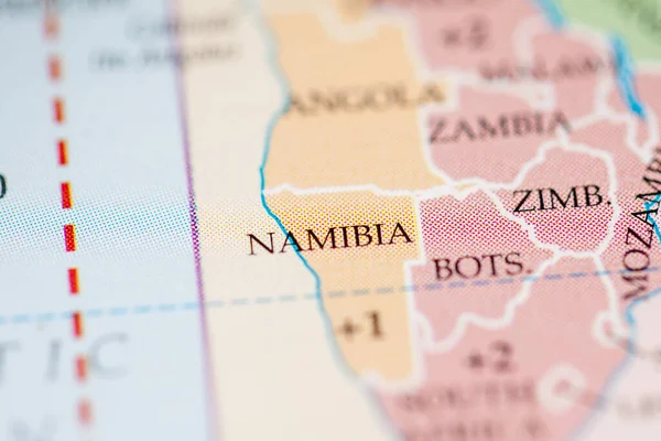 Mappa Namibia Vista Vicino — Foto Stock