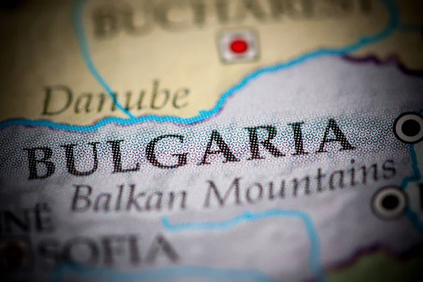 Bulgária Térképen Közelről — Stock Fotó