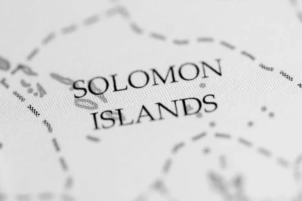 Ilhas Salomão Mapa Vista Perto — Fotografia de Stock