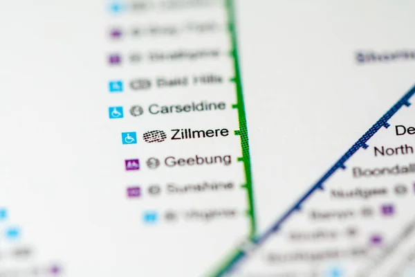 Estación Zillmere Mapa Del Metro Brisbane —  Fotos de Stock