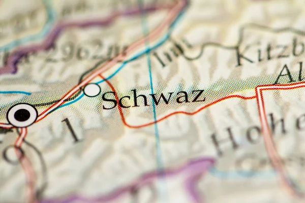 Schwaz Austria Mapa Geográfico — Foto de Stock