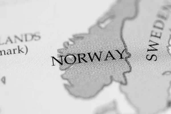 ノルウェー地図を閉じる — ストック写真