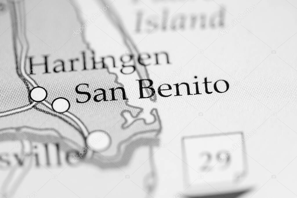 San Benito, USA on the geography map