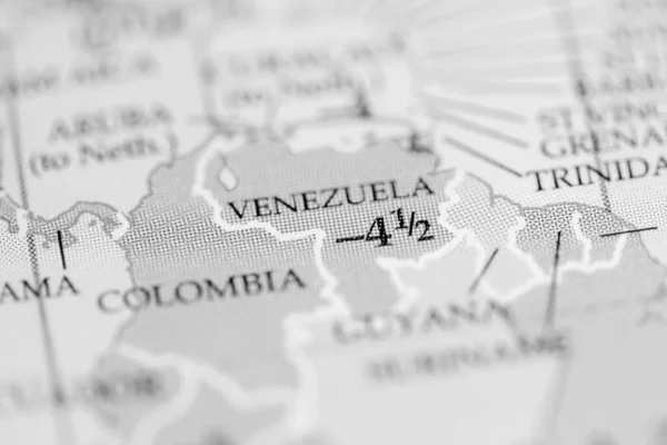 Venezuela Auf Einer Geografischen Karte — Stockfoto