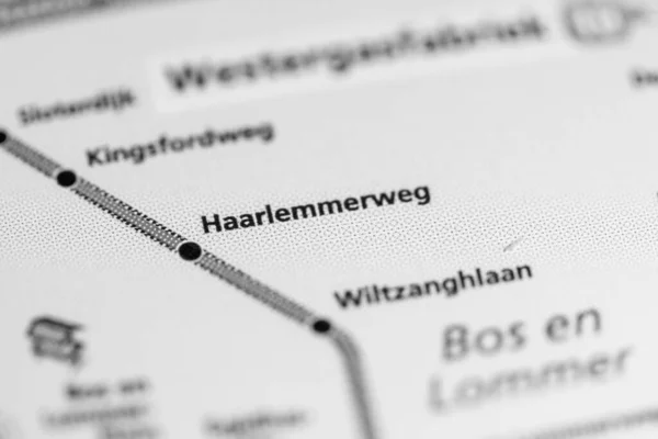 Haarlemmerweg车站阿姆斯特丹地铁地图 — 图库照片