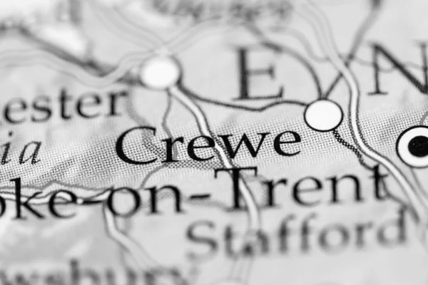 Crewe Inglaterra Reino Unido Mapa — Fotografia de Stock