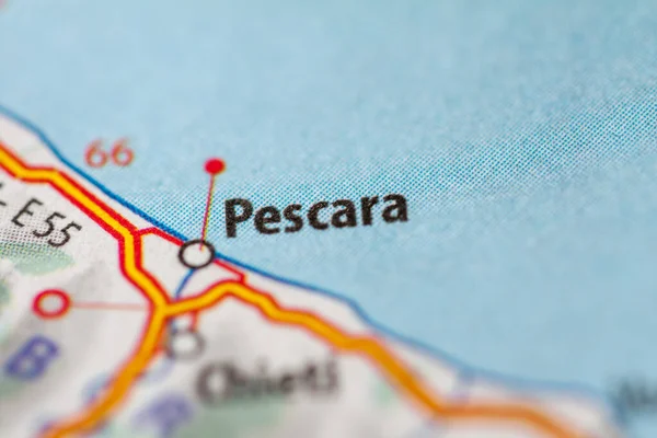 Πεσκάρα Ιταλία Χάρτη Γεωγραφίας — Φωτογραφία Αρχείου
