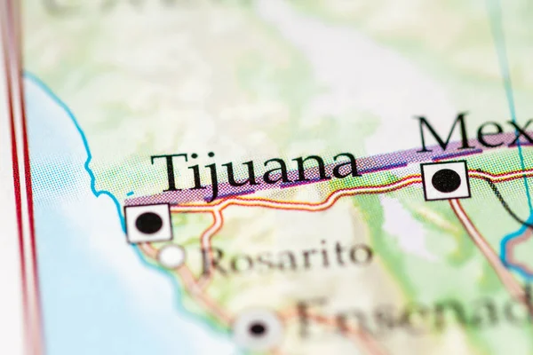 Tijuana, Mexico map view close up