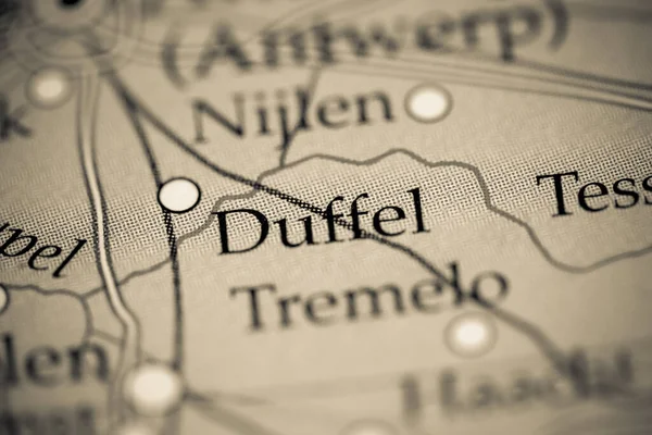 Duffel. Belgium on a geography map