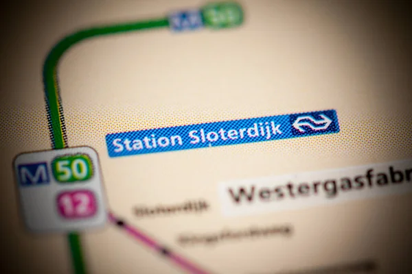 Sloterdijk Állomás Amszterdam Metrótérkép — Stock Fotó