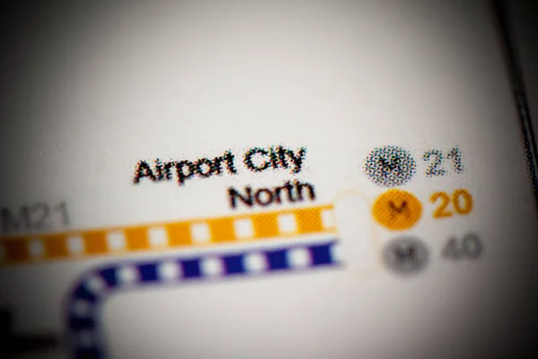 Airport City North Station Mapa Del Metro Doha — Foto de Stock