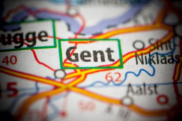 Gent. Belgium on a map