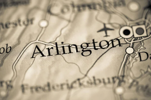 Arlington Stati Uniti Sulla Mappa Geografica — Foto Stock
