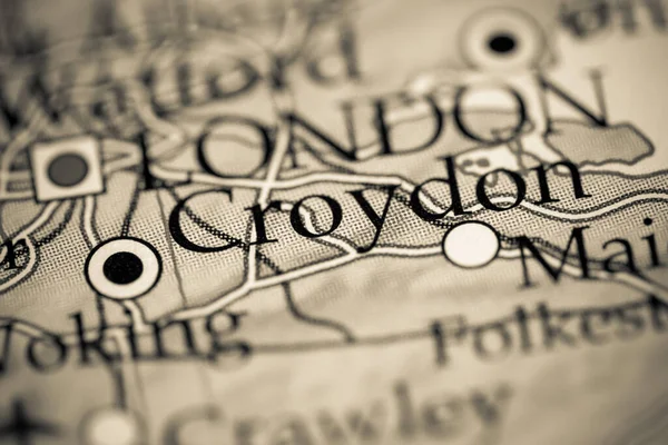 Croydon Anglia Wielka Brytania Mapie Geograficznej — Zdjęcie stockowe