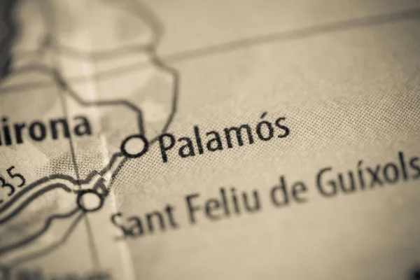 Palamos. Spain on a map