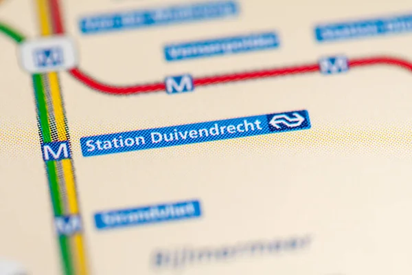 Duivendrecht Állomás Amszterdam Metrótérkép — Stock Fotó