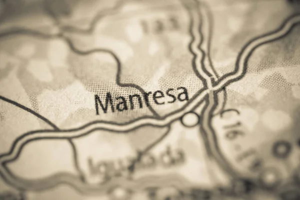Manresa. Spain on a map