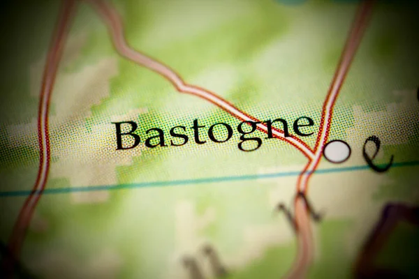 Bastogne. Belgium on map, close up