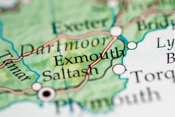 Exmouth Inglaterra Reino Unido Mapa Geográfico — Foto de Stock