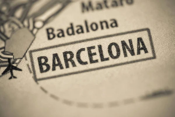 Barcelona Španělsko Mapě — Stock fotografie