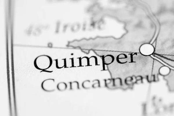 Quimper 지도에 프랑스 — 스톡 사진
