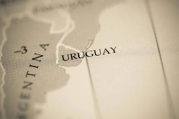 Uruguay Karta Visa Närbild — Stockfoto