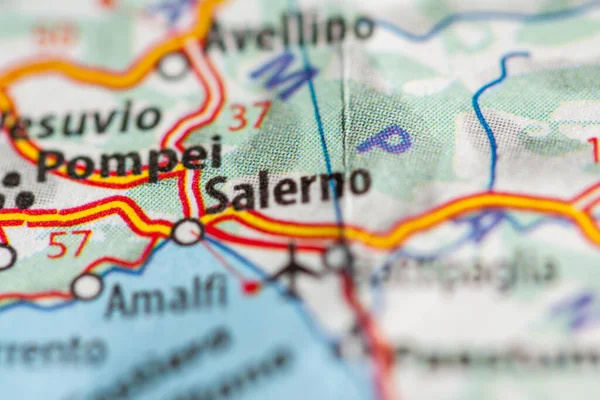 Σαλέρνο Ιταλία Χάρτη Γεωγραφίας — Φωτογραφία Αρχείου