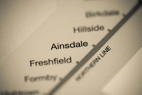 Estação Ainsdale Mapa Metro Liverpool — Fotografia de Stock