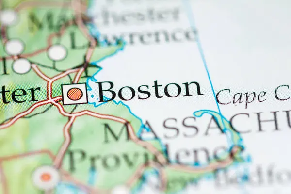 Boston Massachusetts Usa Geografin Kartan — Stockfoto