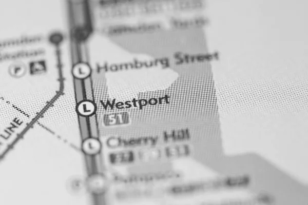 Σταθμός Γουέστπορτ Χάρτης Μετρό Βαλτιμόρης — Φωτογραφία Αρχείου